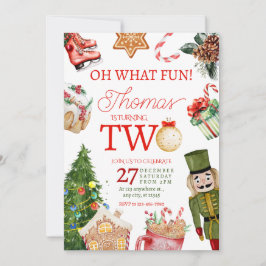 Oh, was Spaß Weihnachten Winter zweiten Geburtstag Einladung