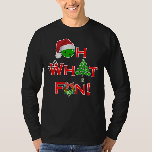 Oh, was Spaß Weihnachts Pickleball Dark T-Shirt (Vorderseite)
