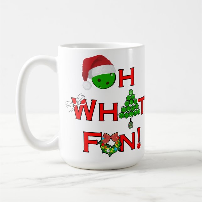 Oh, was Spaß Weihnachts-Pickleball Kaffeetasse (Links)
