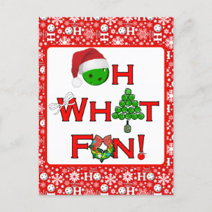 Oh, was Spaß Weihnachts-Pickleball-Party Postkarte