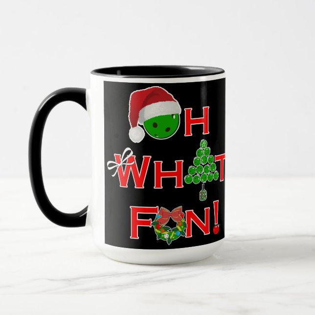 Oh, was Spaß Weihnachts-Pickleball Tasse (Links)