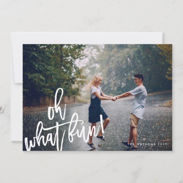 Oh, was Spaß Weihnachts-Weihnachtsfotokarte Feiertagskarte (Vorderseite)