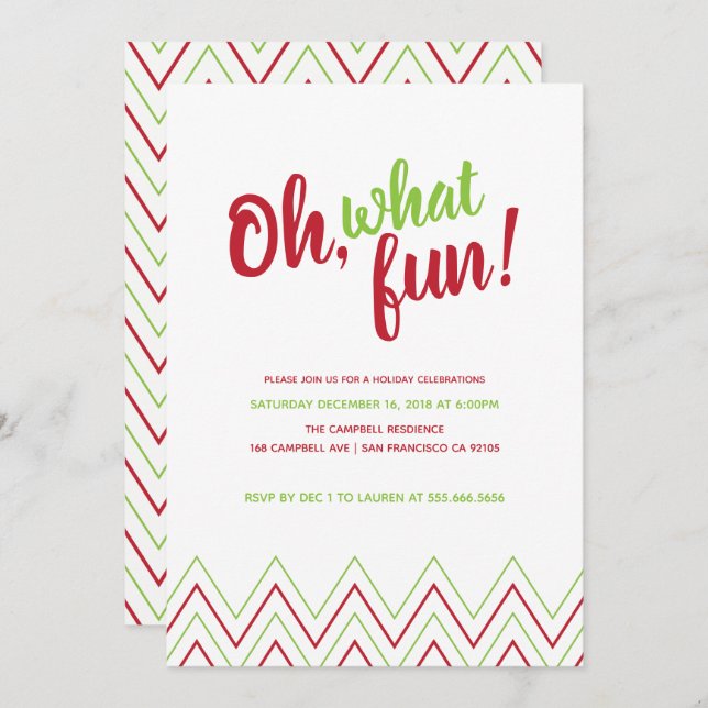 Oh, was Spaß Weihnachtsfeier Einladung (Vorne/Hinten)