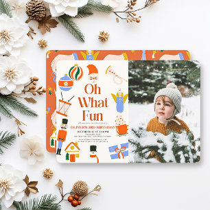 Oh, was Spaß Weihnachtsfeiertag Kind's Geburtstag Einladung
