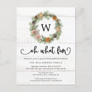 Oh, was Spaß Weihnachtsschrei Wood Weihnachtsfest Postkarte