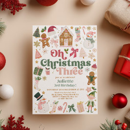 Oh Weihnachten Drei 3. Geburtstag Xmas Thema Festl Einladung