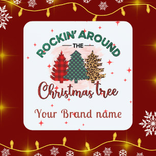 OH Weihnachtsbaum Ihr Markenname Corporate Bulk Quadratischer Aufkleber