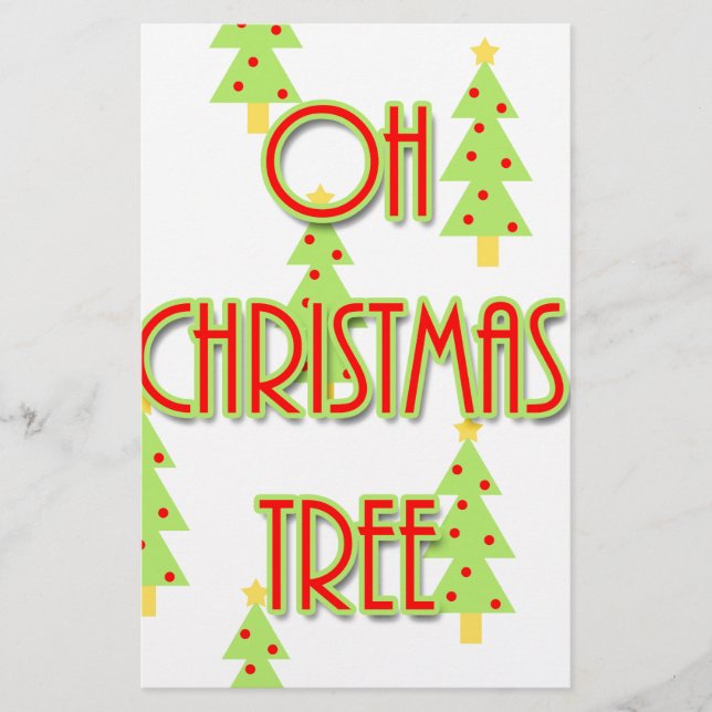 oh Weihnachtsbaum Mitte des Jahrhunderts moderne g Briefpapier (Vorderseite)