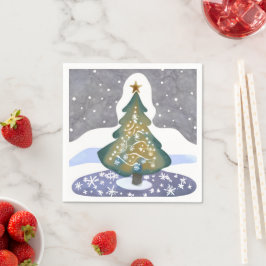 Oh Weihnachtsbaum | Wasserfarbene Winterfarbe Serviette