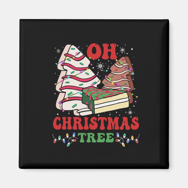 Oh Weihnachtsbaumkuchen Xmas Lichter Lustiger pass Magnet (Vorne)