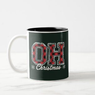 Oh Weihnachtsfeiertag Buffalo Karo Familie Party  Zweifarbige Tasse