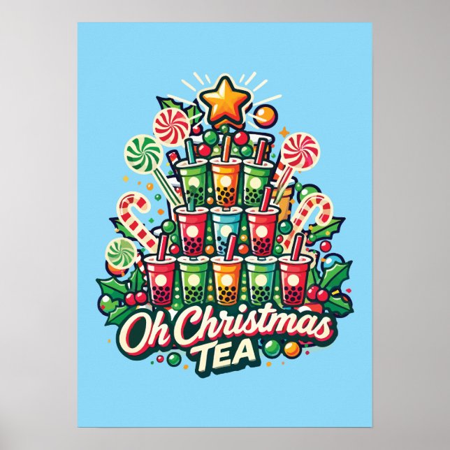 Oh Weihnachtsgebäck - Funny Boba Bubble Tea Holida Poster (Vorne)