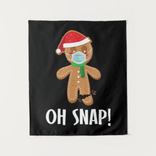 Oh,   Weihnachtsgingerbäckermaske Wandteppich