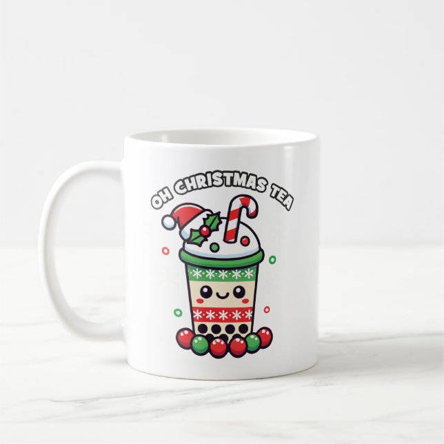 Oh Weihnachtstee - Funny Boba Holiday Bubble Tee Kaffeetasse (Links)