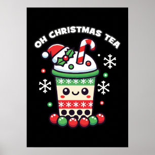 Oh Weihnachtstee - Funny Boba Holiday Bubble Tee Poster