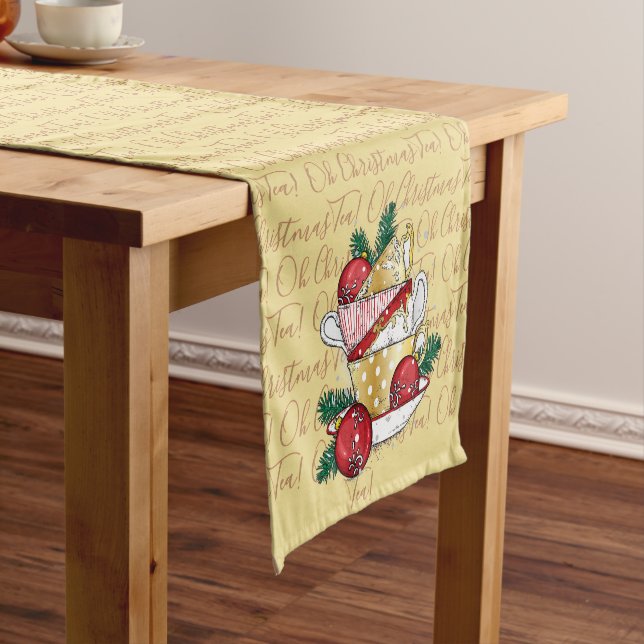 Oh Weihnachtstee! Kurzer Tischläufer (Beispiel)