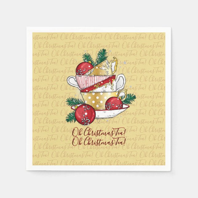 Oh Weihnachtstee! Serviette (Vorderseite)