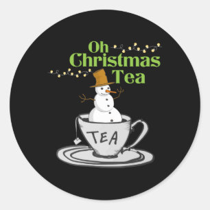 Oh Weihnachtstee - Teeliebhaber Xmas-Feiertag Runder Aufkleber