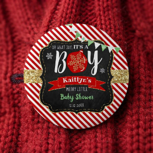 "Oh, welche Freude, es ist ein Junge!" Weihnachts- Button