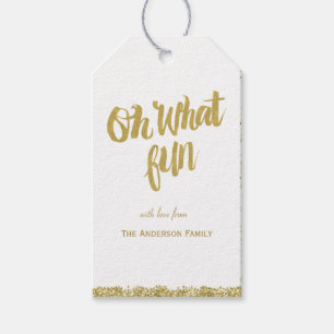 Oh, welches Spaß-Glittergeschenk etikettiert Geschenkanhänger