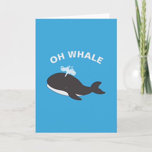 Oh Whale Funny Ocean Animal Fish Pub Karte (Vorderseite)