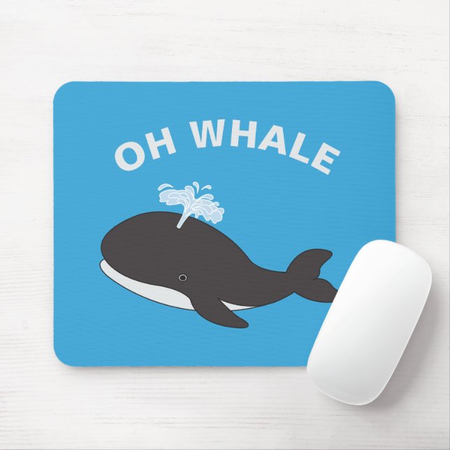 Oh Whale Funny Ocean Animal Fish Pub Mousepad (Mit Mouse)