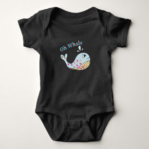 Oh Whale Süße Tier Funny Puns Typografy Art Baby Strampler