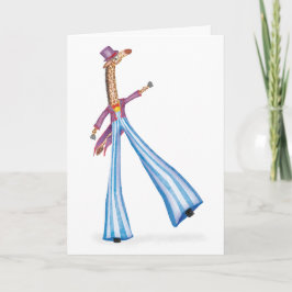 Oh what a circus! giraffe on stilts card karte