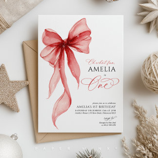 Oh What Fun Christmas 1st Birthday Party Girl Einladung