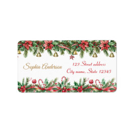 Oh What Fun Christmas Birthday Invitation Adressaufkleber