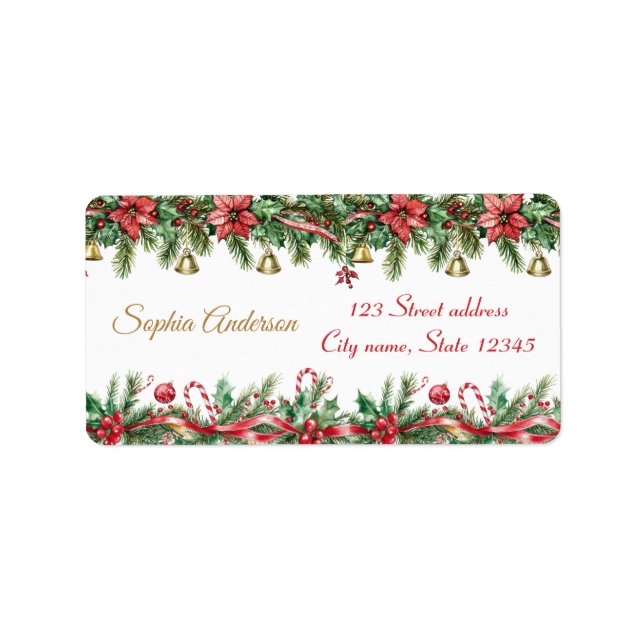 Oh What Fun Christmas Birthday Invitation Adressaufkleber (Vorne)