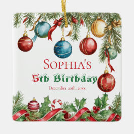 Oh What Fun Christmas Birthday Invitation Keramikornament
