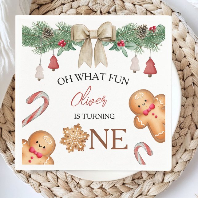 Oh What Fun Christmas Cookies 1st Birthday Serviette (Von Creator hochgeladen)
