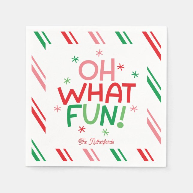 Oh What Fun Christmas Paper Napkin Serviette (Vorderseite)