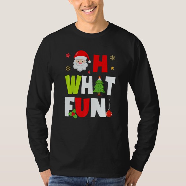 Oh What Fun Christmas Squad  Boys Girls Santa Xmas T-Shirt (Vorderseite)