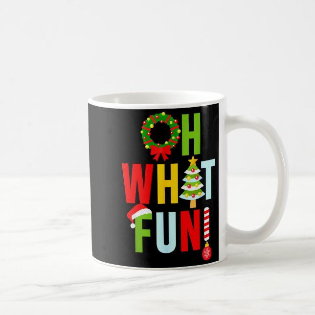 Oh What Fun Christmas With Wreath And Tree  Kaffeetasse (Rechts)