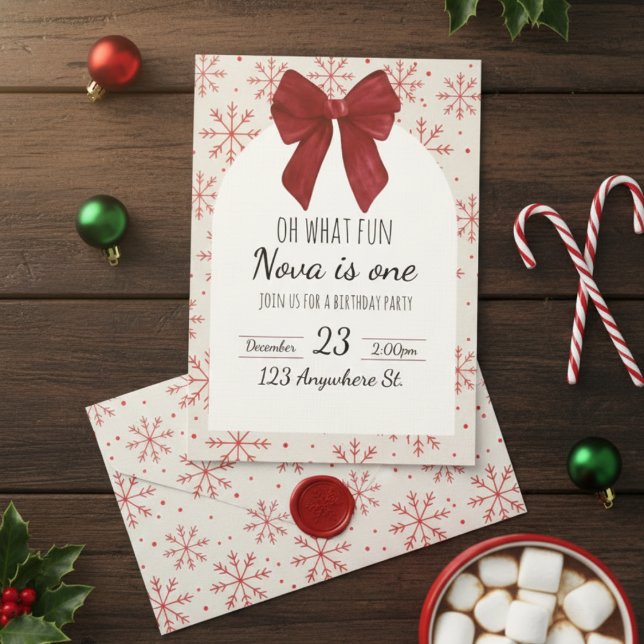 oh what fun! first birthday invitation einladung (Von Creator hochgeladen)