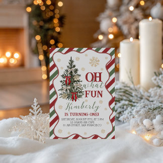 Oh What Fun First Birthday Invite Einladung