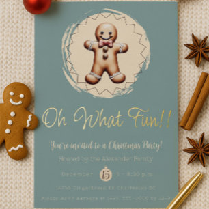Oh What Fun Gingerbread Man Holiday Party Aquama Folieneinladung