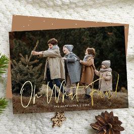Oh What Fun Handgeschriebenes Script Camel Foto Folien Feiertagskarte