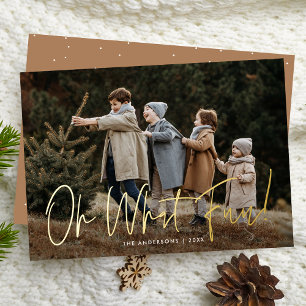 Oh What Fun Handgeschriebenes Script Camel Foto Folien Feiertagskarte