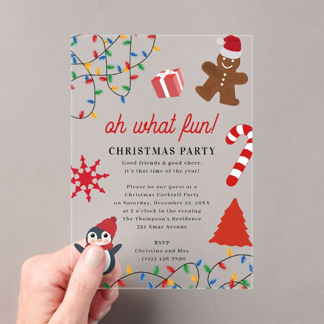 Oh What Fun! Holiday Kids Christmas Party Acryleinladungen (Insitu (Handheld))