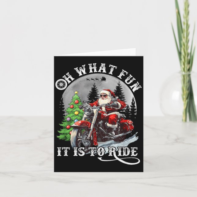 Oh What Fun It Is To Ride Funny Motorcycle Christm Karte (Vorderseite)
