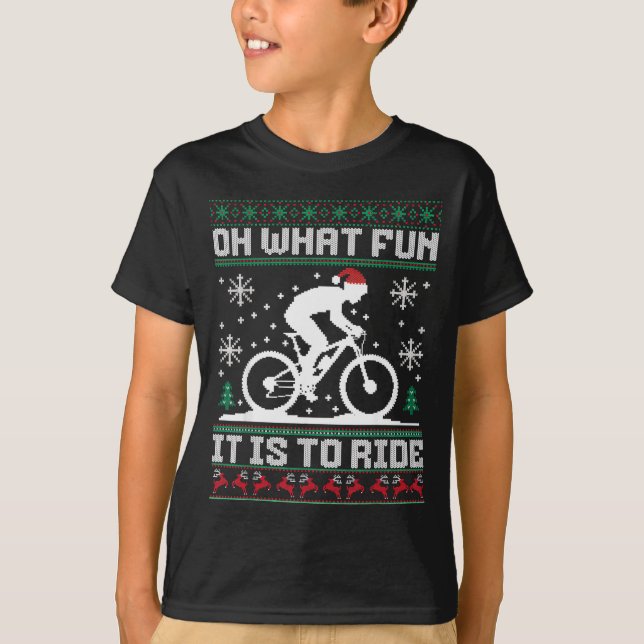 Oh What Fun It Is To Ride Mountain Bike Biker Chri T-Shirt (Vorderseite)