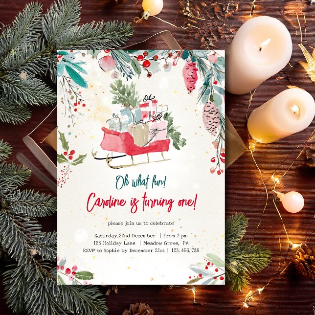 Oh what fun kids birthday einladung (Von Creator hochgeladen)