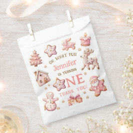 Oh What Fun Pink Cookies Christmas 1st Birthday Geschenktütchen