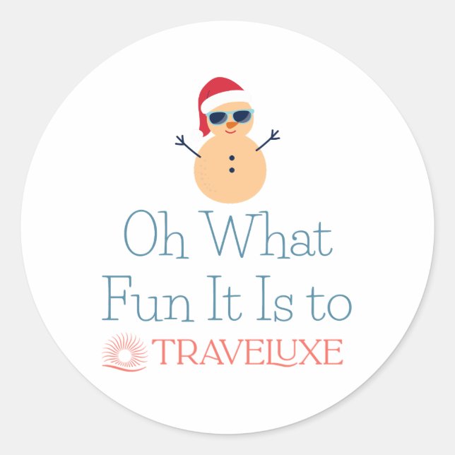 Oh What Fun Runder Aufkleber (Vorderseite)