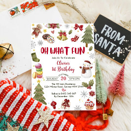 Oh What Fun Snowman Weihnachten Geburtstagsparty Einladung
