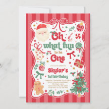 Oh What Fun To Be One Christmas Bow 1st Birthday