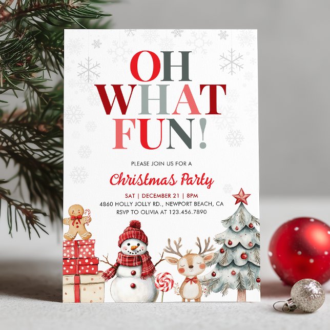 Oh What Fun Winter Wonderland Christmas Party Einladung (Von Creator hochgeladen)